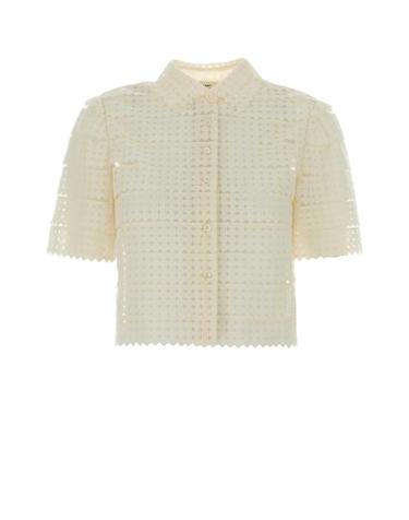[해외직구][X45]프레임 WS26WBL021 CREA 여성 셔츠 남방 블라우스 Ivory crochet shirt