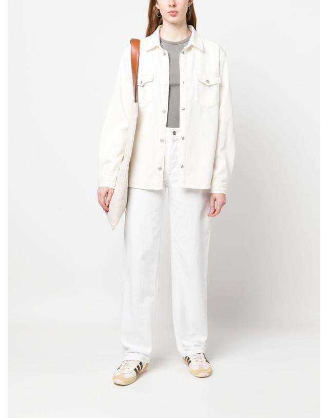 프레임 [해외직구][A94]프레임 BPBDSH432OFFW 여성 자켓 FRAME FRAME White Denim Shirt 착용컷