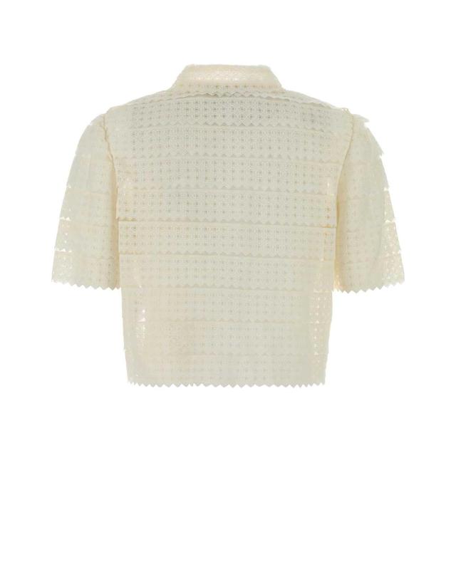 프레임 [해외직구][X45]프레임 WS26WBL021 CREA 여성 셔츠 남방 블라우스 Ivory crochet shirt 착용컷