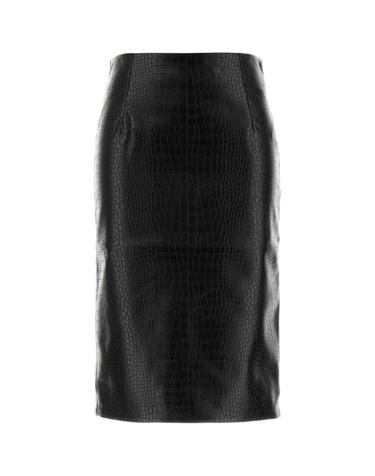 [해외직구][X45]DES PHEMMES D206LK D0900 여성 스커트 치마 롱 미디 미니스커트 Black synthetic leather skirt