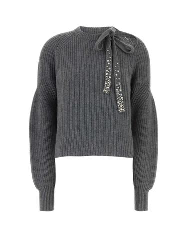 [해외직구][X45]DES PHEMMES D750KW D0963 여성 스웨터 니트 가디건 Grey nylon blend sweater