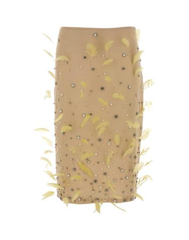 [해외직구][X45]DES PHEMMES D206GB D0153 여성 스커트 치마 롱 미디 미니스커트 Skin pink crepe skirt