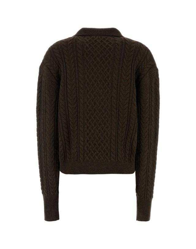 데 펨메스 [해외직구][X45]DES PHEMMES D735KW D0401 여성 스웨터 니트 가디건 Chocolate nylon blend sweater 착용컷