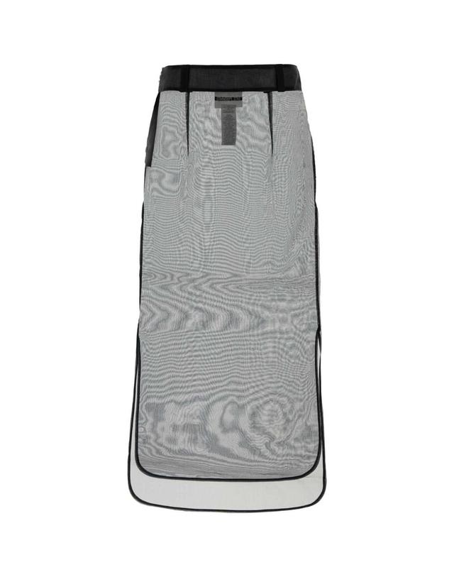 데 펨메스 [해외직구][X45]DES PHEMMES D219OU D0900 여성 스커트 치마 롱 미디 미니스커트 Black organza skirt 착용컷