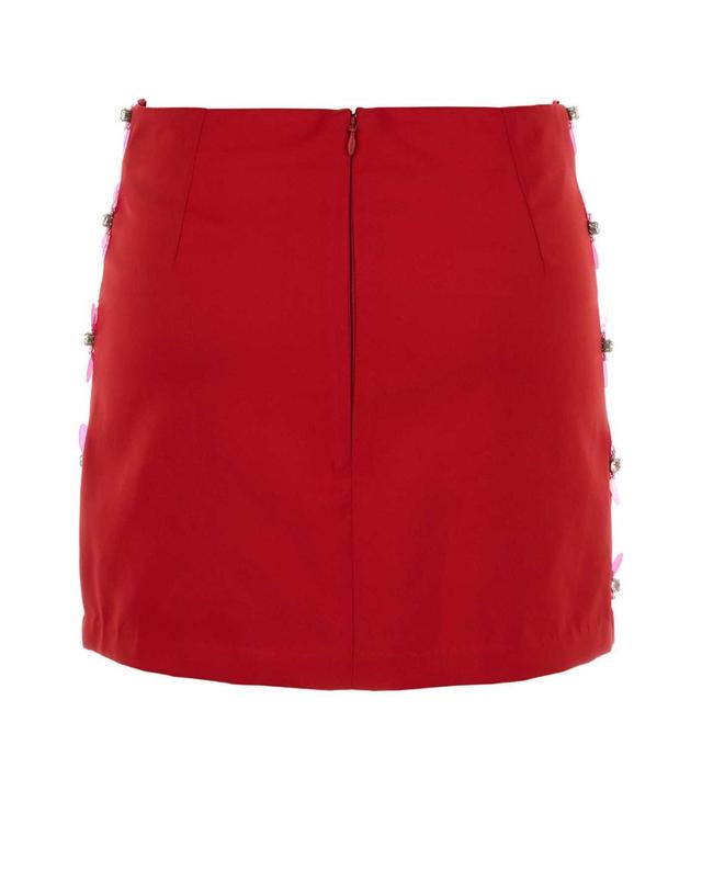 데 펨메스 [해외직구][X45]DES PHEMMES D207XG D0305 여성 스커트 치마 롱 미디 미니스커트 Red satin mini skirt 착용컷