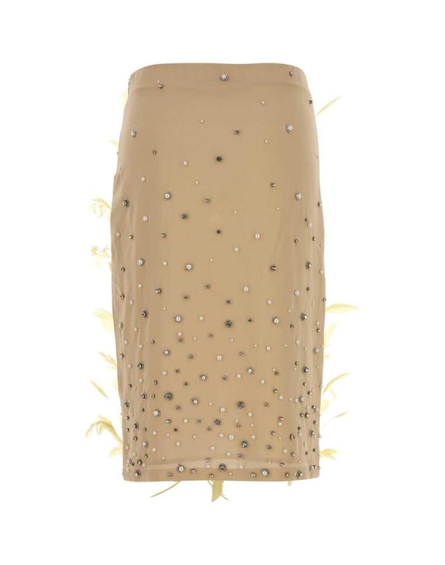 데 펨메스 [해외직구][X45]DES PHEMMES D206GB D0153 여성 스커트 치마 롱 미디 미니스커트 Skin pink crepe skirt 착용컷