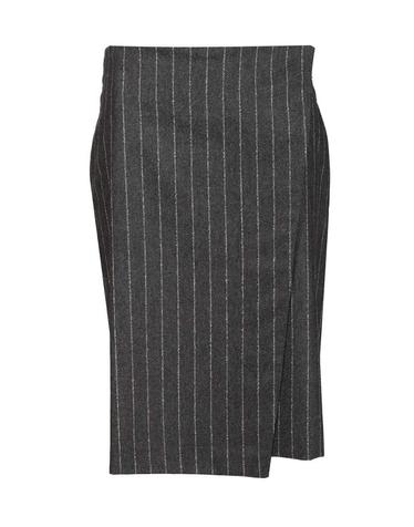 [해외직구][A94]LOULOU DE SAISON MASONANTHRACITE STRIPES 여성 스커트 치마 LOULOU DE SAISON LOULOU DE SAISON Mason Wrap Skirt