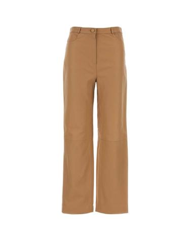 [해외직구][X45]LOULOU DE SAISON COBELDS SIENNA 여성 조거팬츠 트랙팬츠 와이드 면바지 팬츠 Camel leather Cobe pant