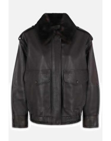 [해외직구][E32]LOULOU DE SAISON RUSSOCOFFEEDARKBROWN 여성 가죽자켓 LOULOU DE SAISON Russo bomber jacket in leather
