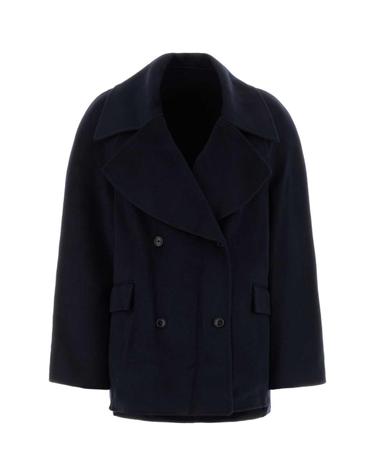 [해외직구][X45]LOULOU DE SAISON NEIL NAVYMELANGE 여성 코트 하프 롱 트렌치 오버코트 코트자켓 Navy blue wool blend Neil coat