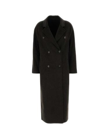 [해외직구][X45]LOULOU DE SAISON IRVIN BROWNMELANGE 여성 코트 하프 롱 트렌치 오버코트 코트자켓 Dark brown wool blend Irvin coat
