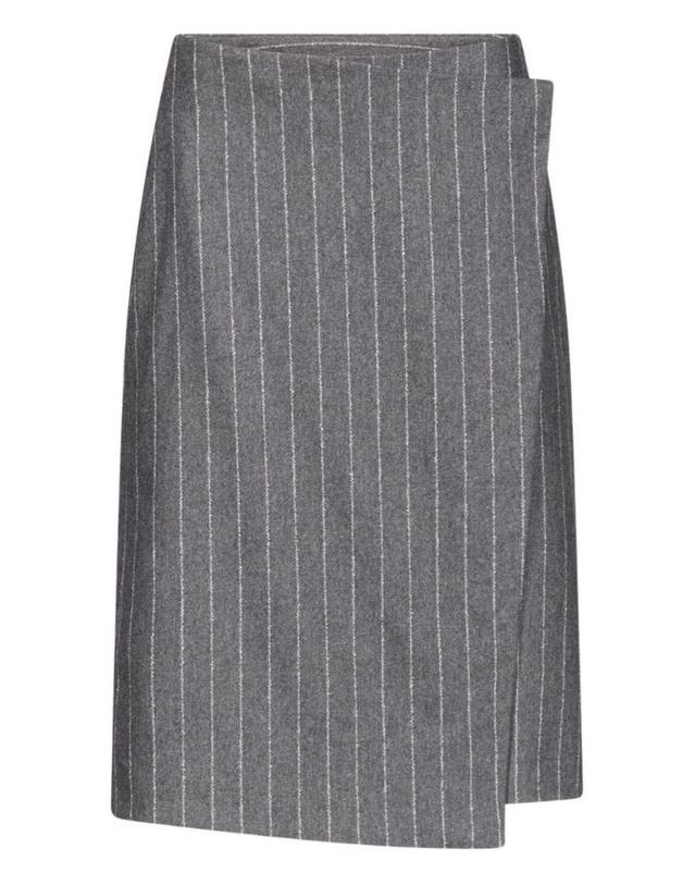 루루 드 시종 [해외직구][A94]LOULOU DE SAISON MASONANTHRACITE STRIPES 여성 스커트 치마 LOULOU DE SAISON LOULOU DE SAISON Mason Wrap Skirt 착용컷