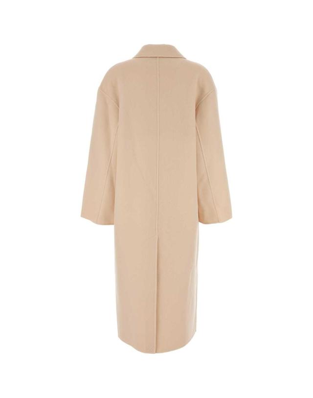 루루 드 시종 [해외직구][X45]LOULOU DE SAISON BORNEOLDS CREAMROSE 여성 코트 하프 롱 트렌치 오버코트 코트자켓 Pastel pink wool blend Borneo coat 착용컷