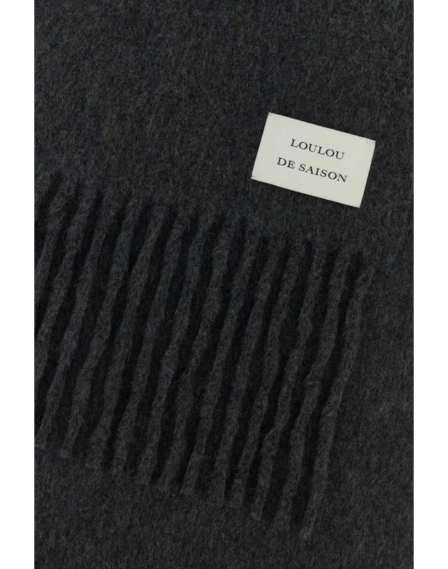 루루 드 시종 [해외직구][X45]LOULOU DE SAISON SANTO ANTHRACITEMELANGE 여성 스카프 목도리 머플러 Charcoal alpaca blend Santo scarf 착용컷