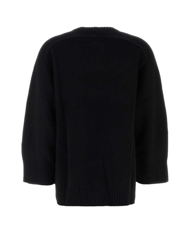 루루 드 시종 [해외직구][X45]LOULOU DE SAISON SAFILDS BLACK 여성 스웨터 니트 가디건 Black wool blend oversize Safi sweater 착용컷