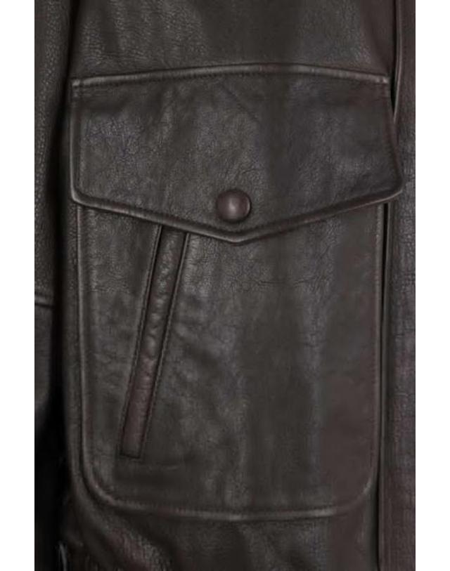 루루 드 시종 [해외직구][E32]LOULOU DE SAISON RUSSOCOFFEEDARKBROWN 여성 가죽자켓 LOULOU DE SAISON Russo bomber jacket in leather 착용컷