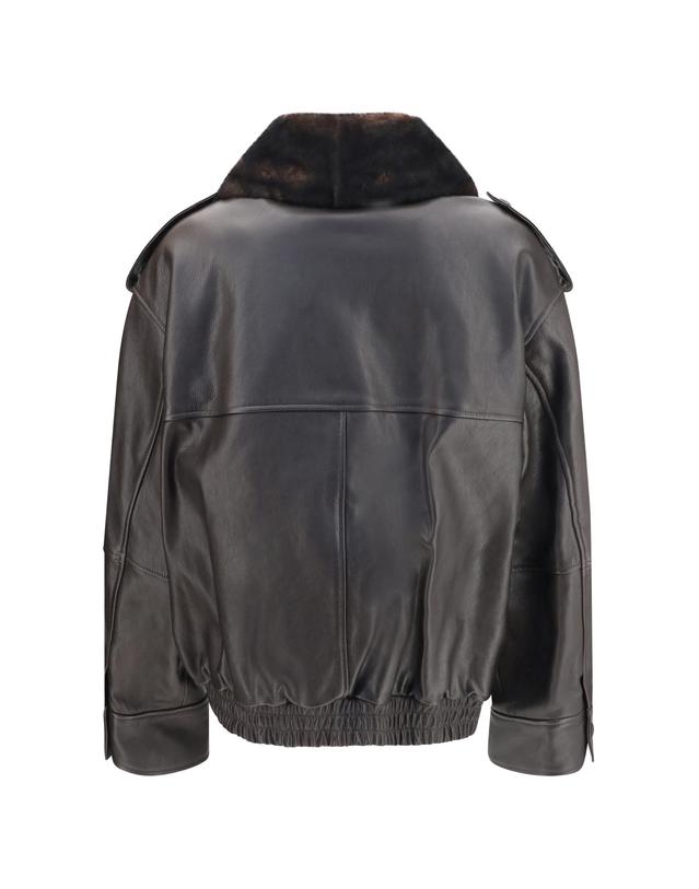 루루 드 시종 [해외직구][K68]LOULOU DE SAISON RUSSO COFFEEDARK 여성 자켓 베스트 봄버 파카 베스트 블레이저 Russo leather Bomber with shearling collar 착용컷