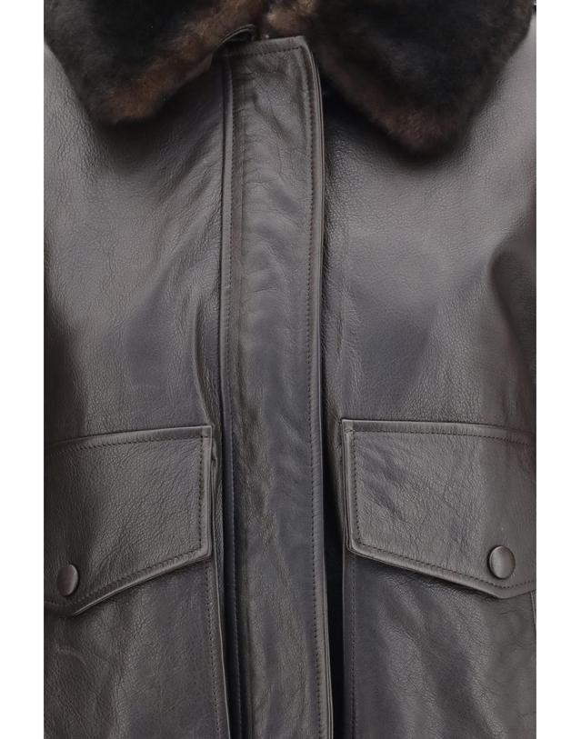 루루 드 시종 [해외직구][K68]LOULOU DE SAISON RUSSO COFFEEDARK 여성 자켓 베스트 봄버 파카 베스트 블레이저 Russo leather Bomber with shearling collar 착용컷