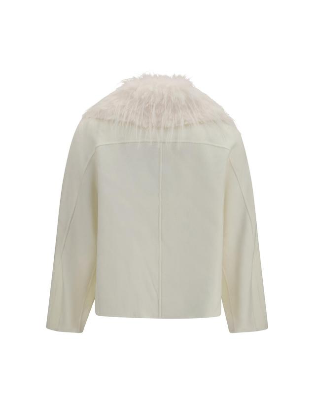 루루 드 시종 [해외직구][K68]LOULOU DE SAISON RAFE IVORYIVORY 여성 자켓 베스트 봄버 파카 베스트 블레이저 Rafe Jacket with faux fur collar 착용컷