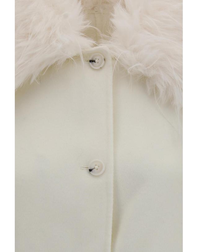루루 드 시종 [해외직구][K68]LOULOU DE SAISON RAFE IVORYIVORY 여성 자켓 베스트 봄버 파카 베스트 블레이저 Rafe Jacket with faux fur collar 착용컷