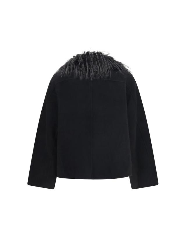 루루 드 시종 [해외직구][K68]LOULOU DE SAISON RAFE BLACKBLACK 여성 자켓 베스트 봄버 파카 베스트 블레이저 Rafe Jacket with faux fur collar 착용컷