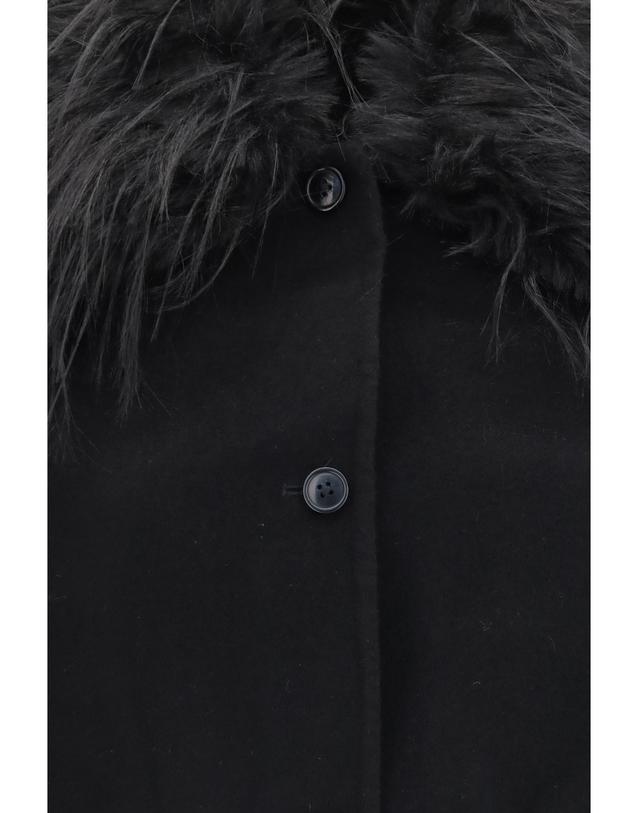 루루 드 시종 [해외직구][K68]LOULOU DE SAISON RAFE BLACKBLACK 여성 자켓 베스트 봄버 파카 베스트 블레이저 Rafe Jacket with faux fur collar 착용컷