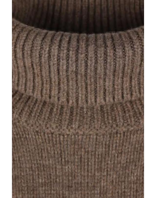 루루 드 시종 [해외직구][E32]LOULOU DE SAISON JONAHNUTMEGMELANGE 의류 니트 스웨터 가디건 LOULOU DE SAISON Jonah cropped turtleneck sweater in cashmere 착용컷