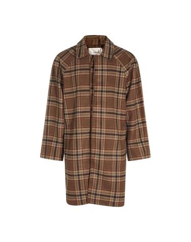 [해외직구][S27]ARTE ANTWERP AW26057C901 남성 트렌치코트 하프코트 오버코트 롱코트 자켓 로고 BROWN PLAID COAT