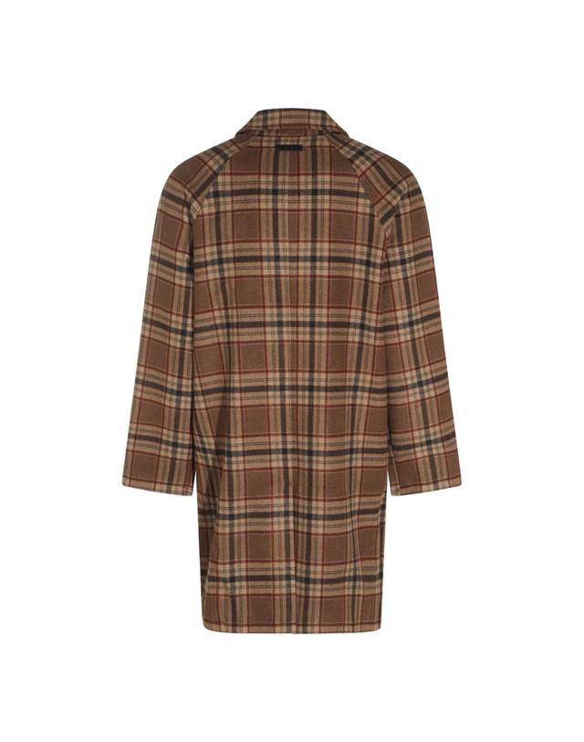 매튜 아르떼 앤트워프 [해외직구][S27]ARTE ANTWERP AW26057C901 남성 트렌치코트 하프코트 오버코트 롱코트 자켓 로고 BROWN PLAID COAT 착용컷