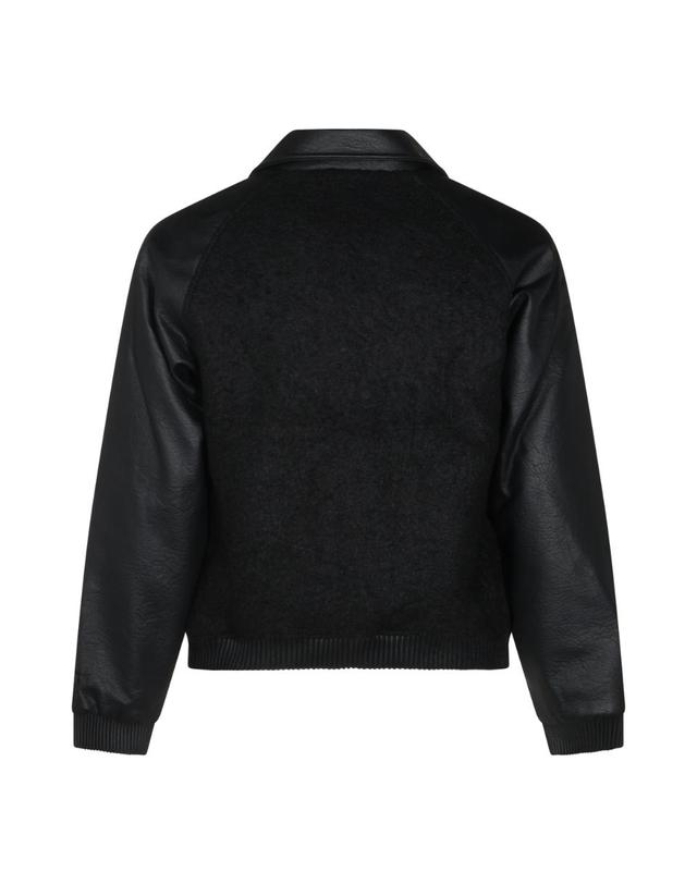 매튜 아르떼 앤트워프 [해외직구][S27]ARTE ANTWERP AW26059J001 남성 봄버자켓 베이직자켓 코치자켓 테디자켓 후드자켓 플라이트 BLACK FAUX LEATHER VARSITY JACKET 착용컷