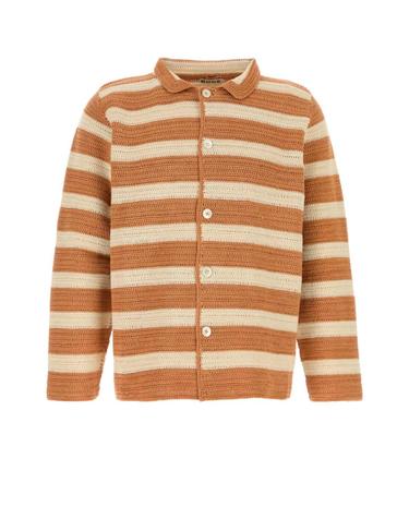 [해외직구][X45]보디 MRS26KT009 CREAMORANGE 남성 셔츠 남방 긴팔 반팔 Embroidered crochet Sherbet shirt