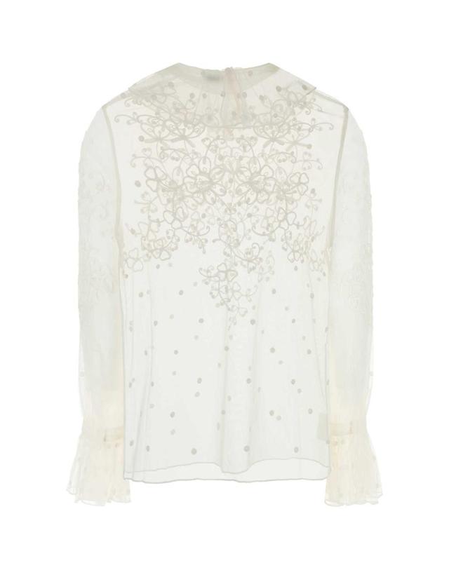보디 [해외직구][X45]보디 WRS25SH018 WHITE 여성 셔츠 남방 반팔 긴팔 블라우스 White mesh Middlemist blouse 착용컷