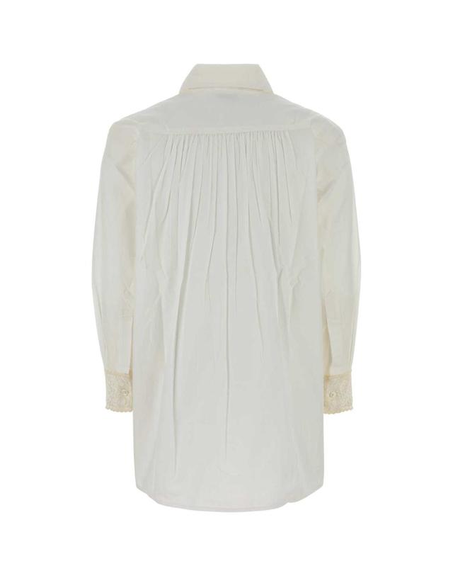보디 [해외직구][X45]보디 WRS26SH008 ECRU 여성 셔츠 남방 반팔 긴팔 블라우스 White poplin Closure shirt 착용컷