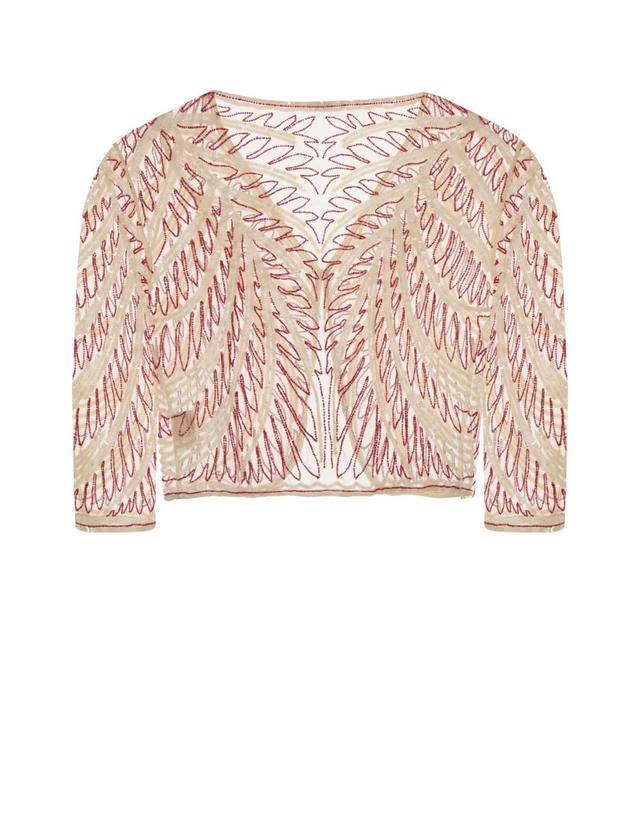 보디 [해외직구][X45]보디 WRS26SH015 PINKCREAM 여성 셔츠 남방 반팔 긴팔 블라우스 Embellished mesh Rita cardigan 착용컷
