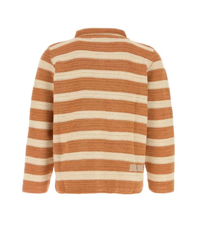 보디 [해외직구][X45]보디 MRS26KT009 CREAMORANGE 남성 셔츠 남방 긴팔 반팔 Embroidered crochet Sherbet shirt 착용컷