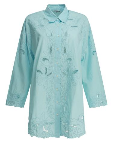 [해외직구][V90]Juliet Dunn JD9101SKY 여성 셔츠 블라우스 남방 Embroidered casual shirt
