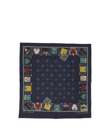 [해외직구][V90]KAPITAL K2503BA511NV 남성 스카프 머플러 Kachina Peckish Rainbowy Scarf