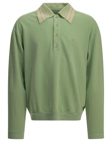 [해외직구][V90]KAPITAL EK 1507LCAMINT 남성 폴로 카라티 피케셔츠 상의 Polo shirt with buttons and logo