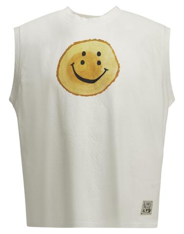 [해외직구][V90]KAPITAL K2606SC240WHITE 남성 티셔츠 긴팔 반팔 Tree Trunk Rainbow Crew Neck T Shirt