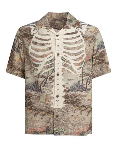 [해외직구][V90]KAPITAL EK 1214SSABROWN 남성 셔츠 남방 Kamekameha Bone Casual Shirt