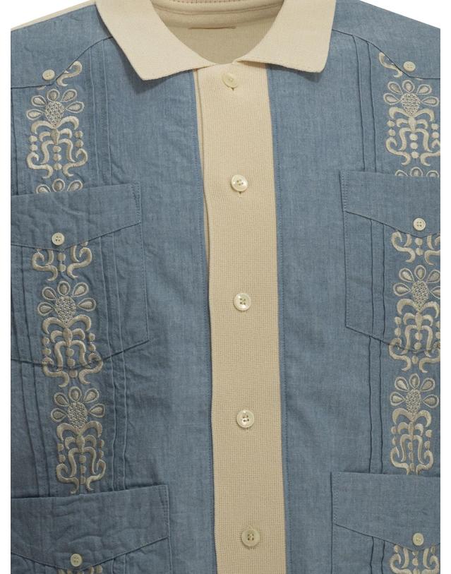 캐피탈 [해외직구][V90]KAPITAL K2604KN149SAX 남성 셔츠 남방 Cuba Casual Shirt 착용컷