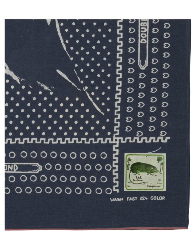 캐피탈 [해외직구][V90]KAPITAL EK 1404BABNAVY 남성 스카프 머플러 Fastcolor Selvedge Bandana 착용컷