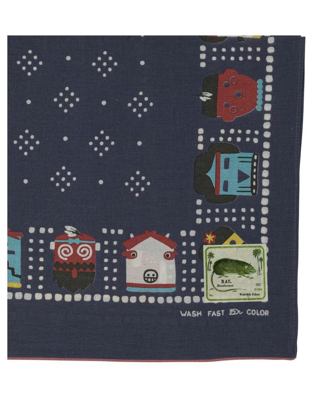 캐피탈 [해외직구][V90]KAPITAL K2503BA511NV 남성 스카프 머플러 Kachina Peckish Rainbowy Scarf 착용컷