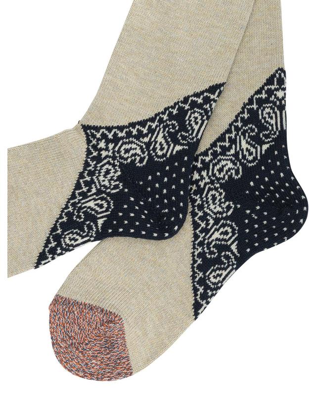 캐피탈 [해외직구][V90]KAPITAL EK 553XSCNAVY 남성 양말 삭스 캐주얼양말 Yarns Heel Paisley Bandana Socks 착용컷