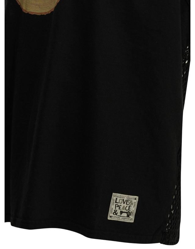 캐피탈 [해외직구][V90]KAPITAL K2606SC240BLACK 남성 티셔츠 긴팔 반팔 Tree Trunk Rainbow Crew Neck T Shirt 착용컷