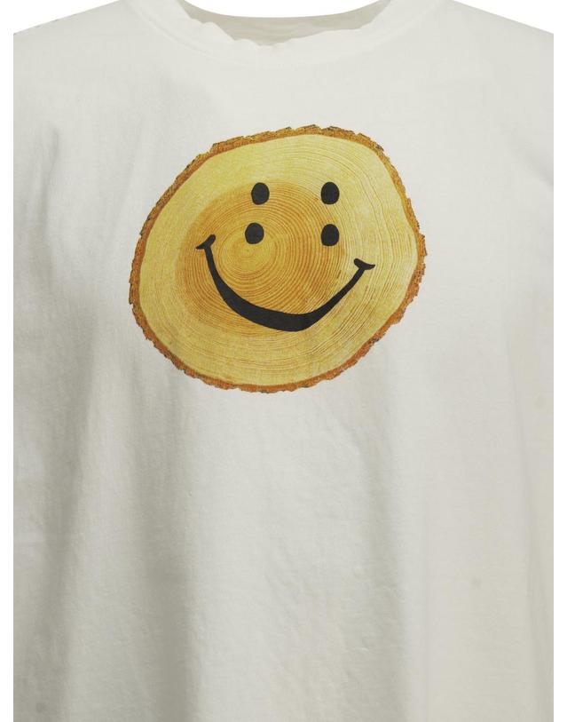 캐피탈 [해외직구][V90]KAPITAL K2606SC240WHITE 남성 티셔츠 긴팔 반팔 Tree Trunk Rainbow Crew Neck T Shirt 착용컷
