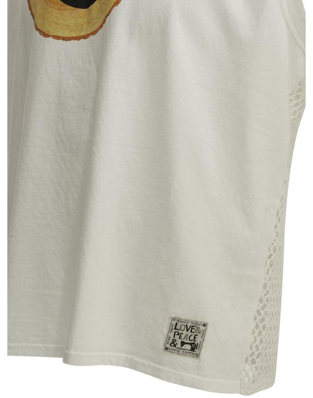 캐피탈 [해외직구][V90]KAPITAL K2606SC240WHITE 남성 티셔츠 긴팔 반팔 Tree Trunk Rainbow Crew Neck T Shirt 착용컷