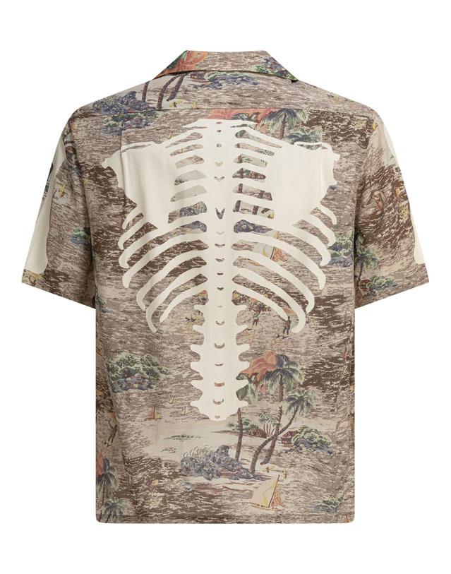 캐피탈 [해외직구][V90]KAPITAL EK 1214SSABROWN 남성 셔츠 남방 Kamekameha Bone Casual Shirt 착용컷