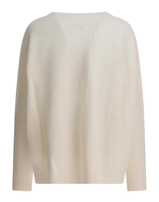 막스앤모이 맥스앤모이 [해외직구][V90]MaxMoi H25POEMAWHITE 여성 니트 스웨터 가디건 Cashmere blend crewneck sweater 착용컷