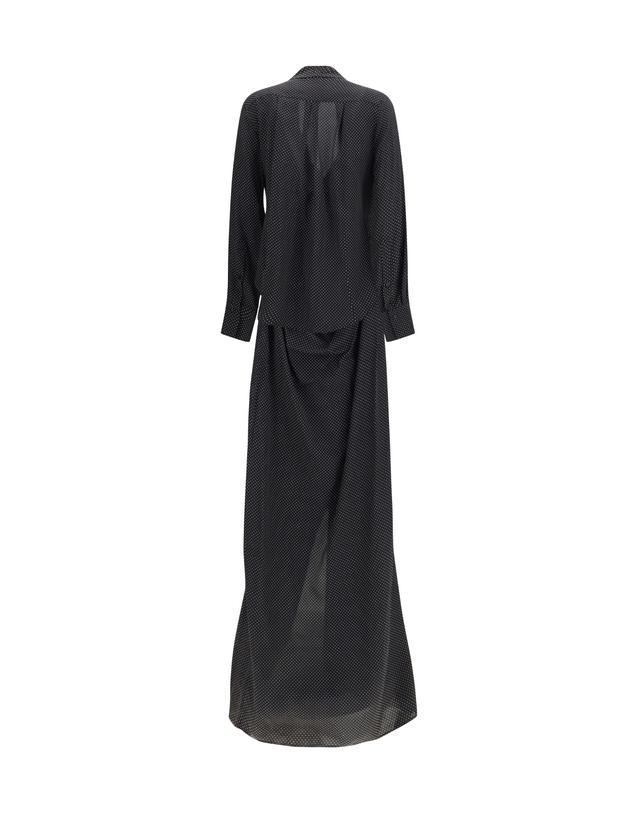 사수피 [해외직구][K68]SA SU PHI S26585 0690 여성 원피스 드레스 롱원피스 맥시원피스 Criss Cross polka dot silk crepe de chine long Dress 착용컷
